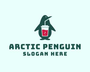 Penguin Smoothie Drink  logo design