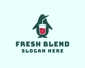 Penguin Smoothie Drink  logo design
