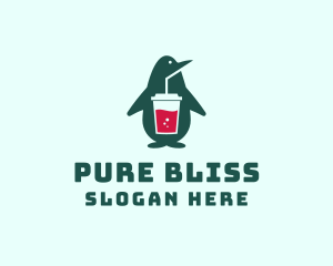Penguin Smoothie Drink  logo design