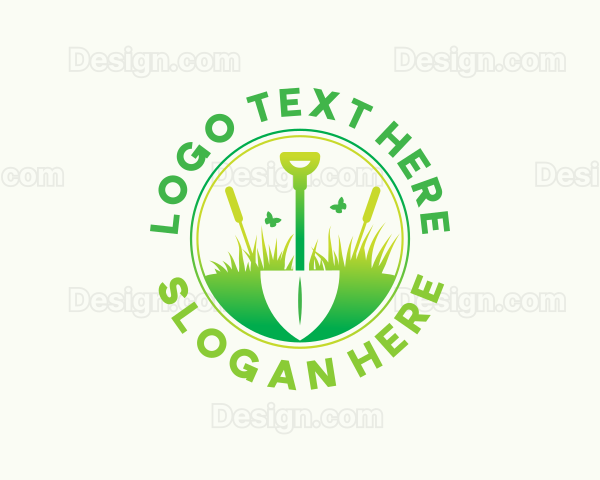 Gradient Shovel Gardener Logo