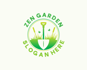 Gradient Shovel Gardener logo design