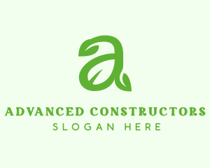 Organic Leaf Letter A logo design