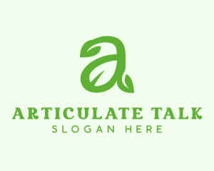 Organic Leaf Letter A logo design