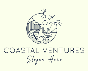 Beachside Resort Getaway logo design