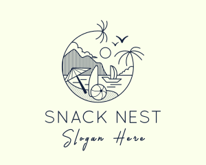 Beachside Resort Getaway logo design