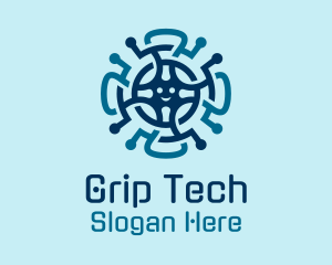 Tech Wheel Virus logo design