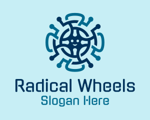 Tech Wheel Virus logo design