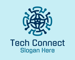 Tech Wheel Virus logo design