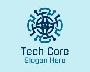 Tech Wheel Virus logo design