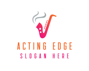 Smoking  Music Saxophone logo design