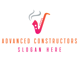 Smoking  Music Saxophone logo design