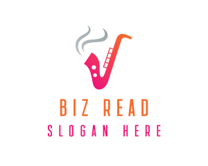 Smoking  Music Saxophone logo design