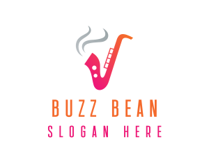 Smoking  Music Saxophone logo design