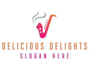 Smoking  Music Saxophone logo design