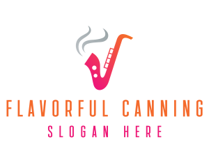 Smoking  Music Saxophone logo design