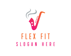 Smoking  Music Saxophone logo design