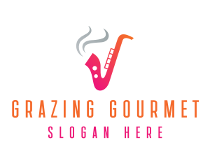 Smoking  Music Saxophone logo design