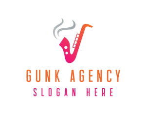 Smoking  Music Saxophone logo design