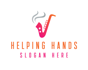 Smoking  Music Saxophone logo design