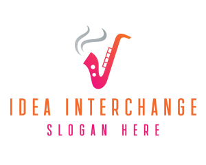 Smoking  Music Saxophone logo design