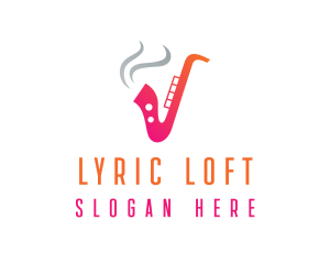 Smoking  Music Saxophone logo design