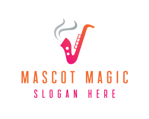 Smoking  Music Saxophone logo design