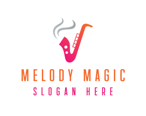 Smoking  Music Saxophone logo design