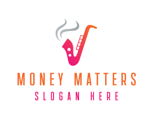 Smoking  Music Saxophone logo design