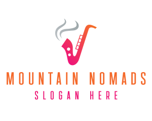 Smoking  Music Saxophone logo design