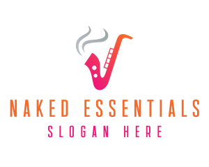 Smoking  Music Saxophone logo design