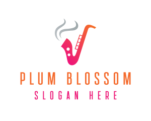 Smoking  Music Saxophone logo design