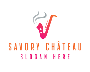 Smoking  Music Saxophone logo design