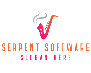 Smoking  Music Saxophone logo design