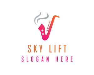 Smoking  Music Saxophone logo design