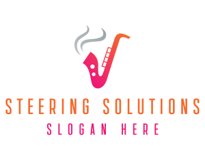 Smoking  Music Saxophone logo design