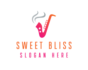 Smoking  Music Saxophone logo design