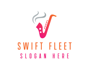 Smoking  Music Saxophone logo design