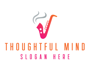 Smoking  Music Saxophone logo design