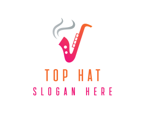 Smoking  Music Saxophone logo design