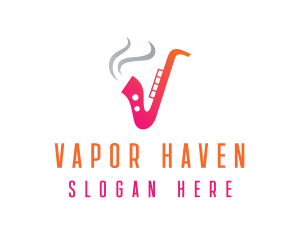 Smoking  Music Saxophone logo design