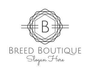 Geometric Hexagon Boutique logo design