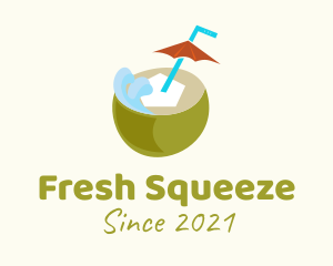 Fresh Coconut Drink  logo design