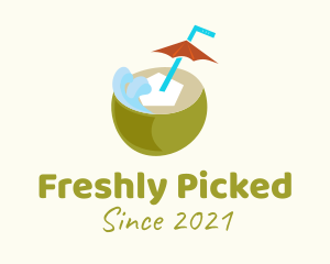 Fresh Coconut Drink  logo design