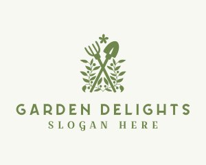 Gardening Shovel & Rake logo design