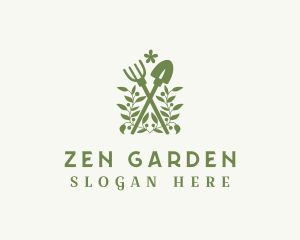 Gardening Shovel & Rake logo design