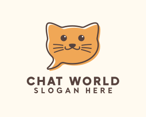 Orange Cat Chat logo design