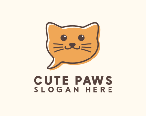 Orange Cat Chat logo design