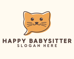 Orange Cat Chat logo design