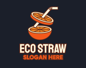 Orange Juice Straw logo design