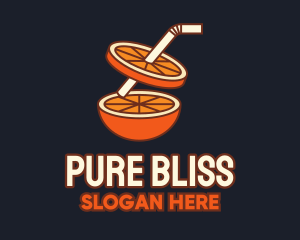 Orange Juice Straw logo design